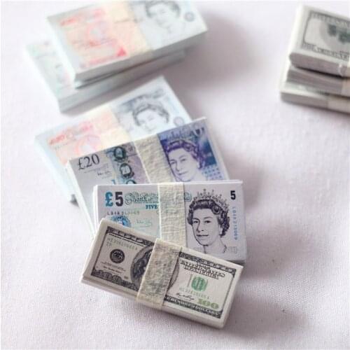 Sale 1set(25 Pieces)Dollhouse Mini Dollar,Pound Model for BJD Dollhouse Decoration Toys Accessories