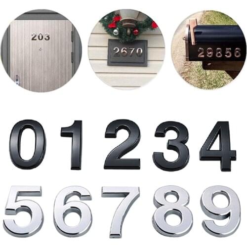 Self Adhesive 3D Number Stickers House Room Door Number Plate Sign for Home Apartment Cabinet Table Mailbox Outdoor Door Numbers