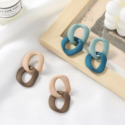 Contrast Color Restoring Ancient Ways Is Irregular Painting Earrings Fashion And Elegant Geometric Stud Earrings Girl Jewelry