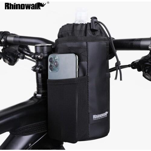 Rhinowalk Bicycle Handlebar Bag Cycling Water Bottle Carrier Pouch MTB Bike Kettle Bag Riding Handlebar Bag Bicycle Accessories