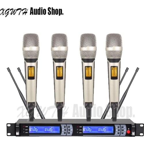 XGWTH SKM9000 True Diversity UHF Wireless Stage Microphone System 4 Champagne Gold Limited Edition Handheld Dynamic Cardioid Mic