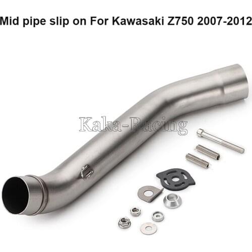 Z750 Stainless Steel Motorcycle Exhaust Muffler Mid link Pipe Adapter middle connect tube slip on for Kawasaki z750 2007-2012