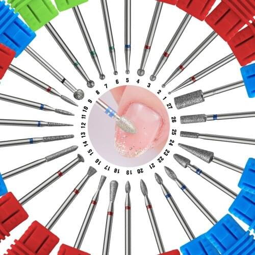 1Pc Diamond Milling Cutters Electric Manicure Nail Drill Bit Burr Cuticle Clean Polish Machine Pedicure Fingernails Accessories