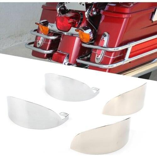 4pcs Motorcycle Front Turn Signal Lamp Light Visors Covers Chrome for Harley Davidson Touring 1986-2017 FLHT & FLSTC