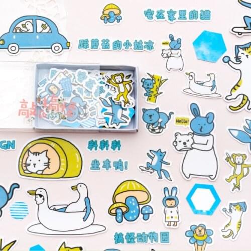 4 Style PET Boxed Cute Strange Series Stickers Creative Kawaii Handbook Diary DIY Decorative Stickers