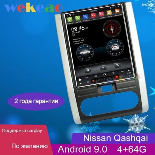 Wekeao 10.4" Vertical Screen Tesla Style 1 Din Android 9.0 Car Radio For Nissan Qashqai Car Dvd Player Auto GPS Navigation 4G
