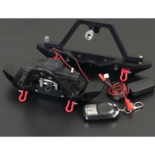 1/10 Scale RC Car Metal Bumper and Winch Wireless remote control for Traxxas TRX4 Axial SCX10 Redcat GEN8 RGT 86100 TAMIYA CC01