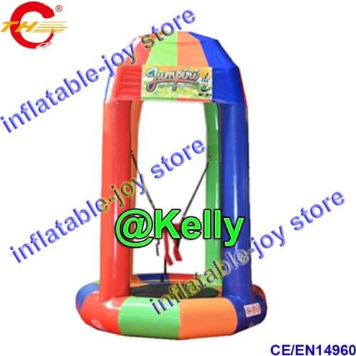 Free air shipping 3m dia 5m high inflatable bungee jump trampoline, air tight inflatable bungee jumping trampoline for kids