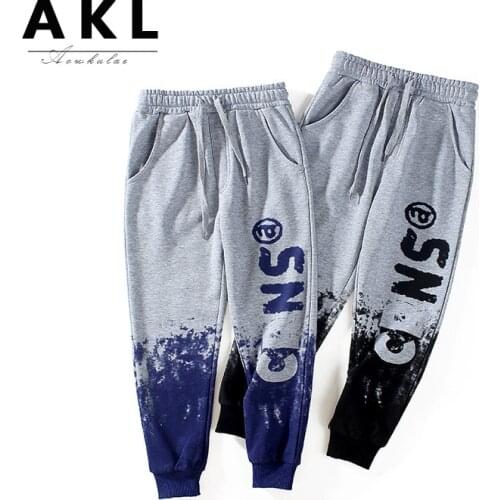 Boys Spring Autumn Pants 2021 Childrens Cotton Terry Fashion Gradient Color Casual Trousers Kids Clothing Child Clothes For Boy