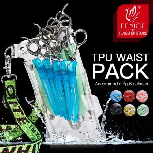 Fenice Pouch Case with Waist Shoulder Belt Holster Scissors Clips Combs PU Leather Holder Bag for Pet Scissor Hairdressing Salon
