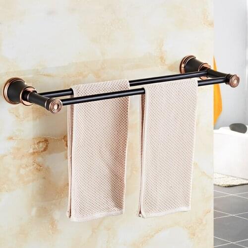 Vidric Towel Bars ORB Wall Mounted Holder for towels Bathroom Accessories Double Towel Holder Bathroom Hardware Home Dec