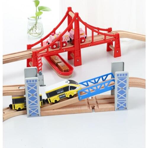 Wooden Track Parts Beech Wooden Train Track Racing Railway Train Toys Accessories Fit for Brand Tracks Toys for Children Gifts