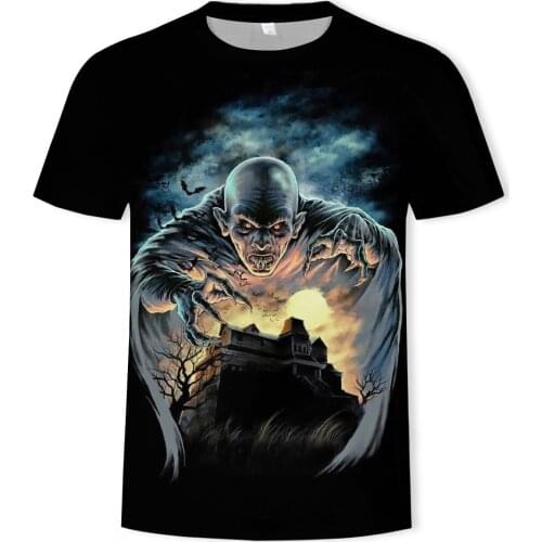 Halloween Harajuku pattern 3d printing T-shirt fashion mens street casual O-neck oversized men and women the same T-shirt