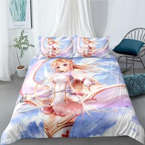Alice Bedding Set Anime Sword Art Online 3d Duvet Cover Set Comforter Bed Linen Gift Twin Queen King Single Size Dropshipping