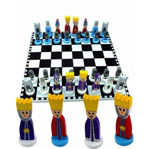 Cartoon Chessman Wooden Chess Set Game Of International Chess Folding Chessboard And Chess Pieces Souptoy Toy Birthday Gift Game