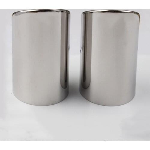 2Pcs Stainless Refit Exhaust Tip Tail Pipe Muffler For Volkswagen Tiguan ii Accessories 2 mk2 2017 2018 2019 Auto Accessories