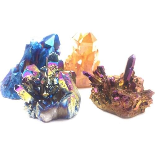 Natural crystal cluste colorful ornaments original stone ornaments degaussing stone decorative material