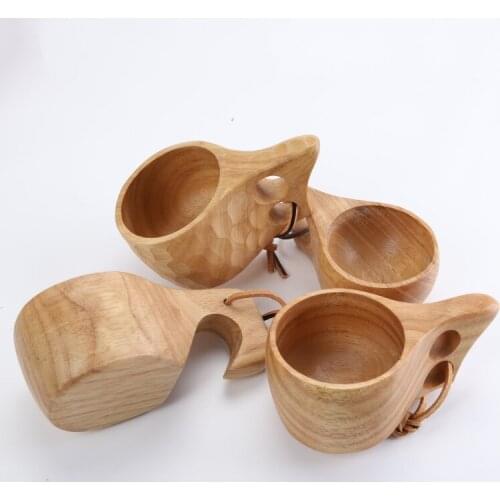 New Portable Eco-Friendly Wooden Drinking Cup Coffee Mug For Outdoor Camping Japanese Traditional Lightweight Cup