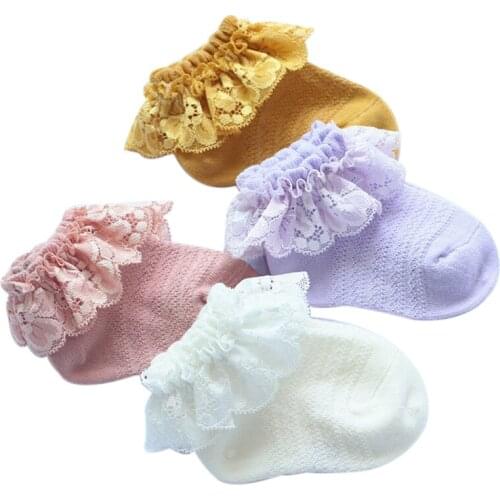 2020 Cute New Infant Baby Girl Kid Socks Frilly Lace Socks Ankle Summer Sock Princess Socks Wholesale
