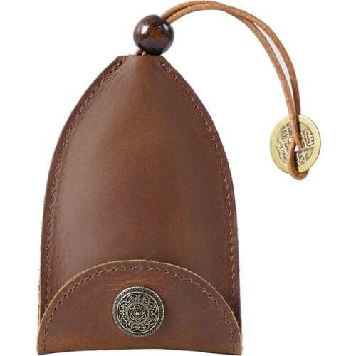 New arrivals Genuine Leather Car Key Holder High Quality Housekeeper Vintage Key Chain Hook Ring Key Holder Pocket Key Organizer