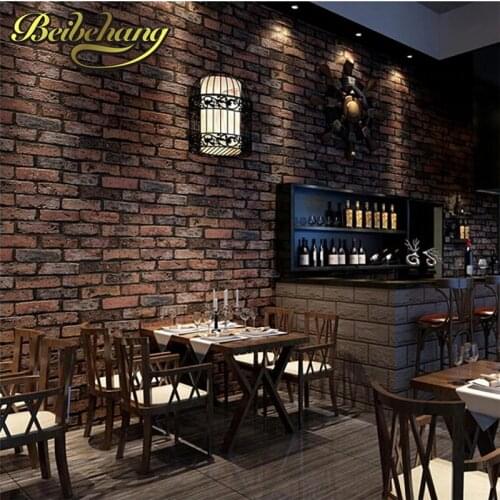 Beibehang Rustic Brick Stone Wallpaper for living room Chinese Brick PVC Wallpaper roll papel de parede 3D roll Home Decoration