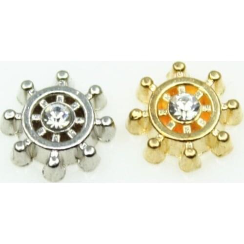 Small Wholesale 20pcs/lot rudder Helm crystal Floating Charms Living Glass Memory Lockets Floating Charms DIY Jewelry Accessory