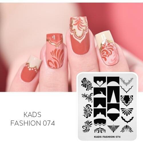 Nail Stamping Plates French Style Floral Design Image Printing Plates Geometric Mold Nail Art Stamp Tools for DIY Nail Decor