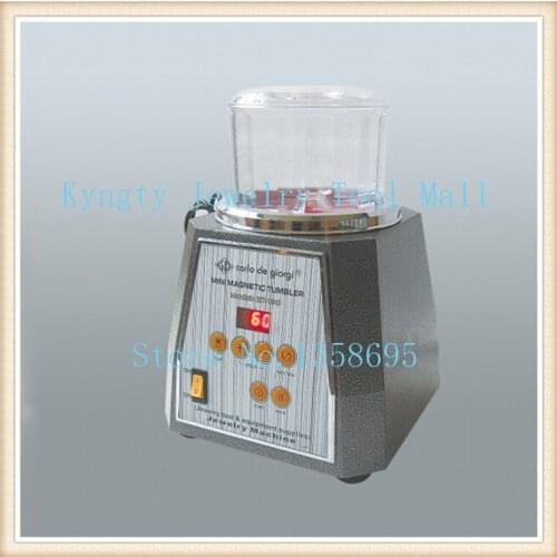 Jeweler 220V Variable Speed 155*115mm Bucket size Mini Magnetic tumbler Polisher Grinding Machine with FREE 300g Magnetic Pins