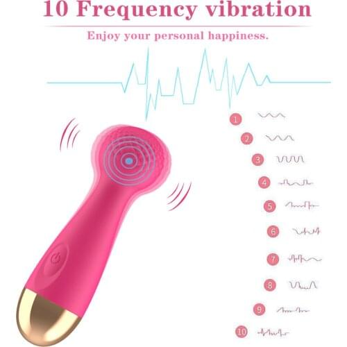 Portable Pocket 10 Modes Rechargeable Vibration Massage AV Stick Female Masturbation Massage Vibrator