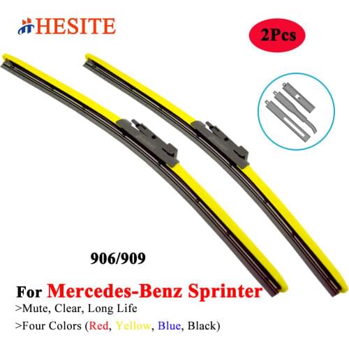 HESITE Colorful Red Blue Windshield Wiper Blades For Mercedes Benz Sprinter 3-T 4-T 5-T 6-T 906 907 909 910 1500 2500 3500 Model