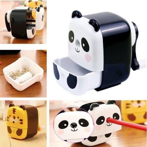 Animal cartoon panda tiger hand-cranked pencil sharpener desk manual pencil sharpener office school supplies stationery gifts