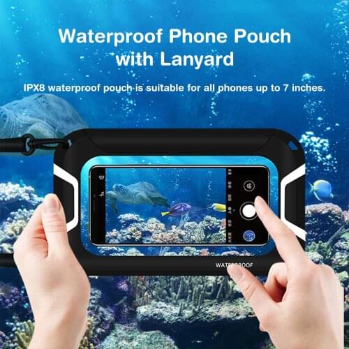 TPU Waterproof Phone Pouch Underwater Cellphone Dry Case With Lanyard IPX8 Swimming Pouch Mobile Phone Covers