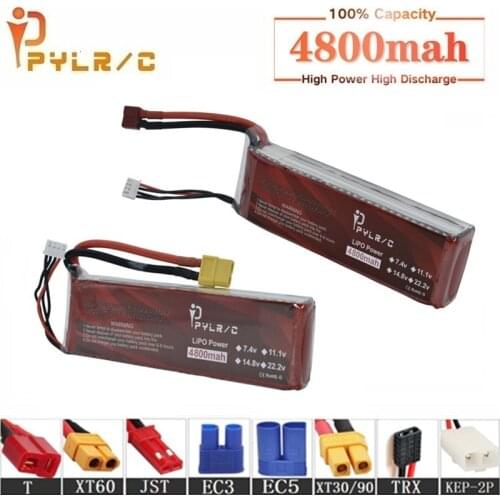 High Rate 11.1v 4800mAh Lipo Battery For RC Helicopter Parts 3s Lithium battery 11.1v 45C RC Cars Airplanes Drone Battery T/XT60