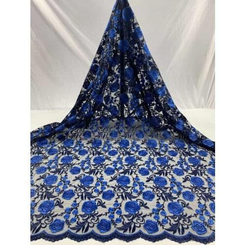 High Quality Multicolor African Mesh Lace Fabric Nigeria Style Embroidery Craft Sewing Banquet Bridal Gown Wedding Dress 5 Yards