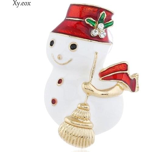 1pcs Christmas New Year Snowman Brooch Corsage Gifts Banquet Pins Decorations Badge