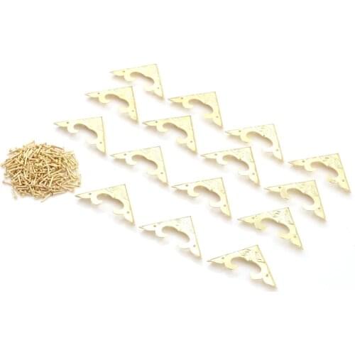 10PCS Bronze Alloy 30mmx30mm Book Scrapbooking Albums Corner Bracket Antique Brass Decorative Protectors Crafts For Furniture