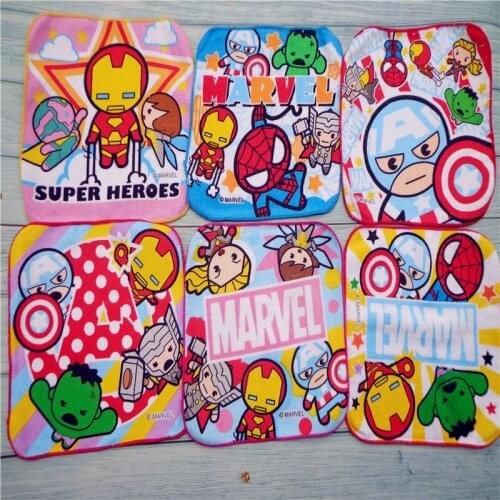 10PCS Kids Happy Birthday Party Favor Marvel Cartoon Cotton 20CM Small Square Kids Party Gift Souvenir