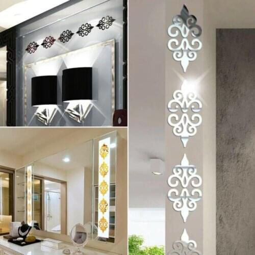 10Pcs/Set 3D Mirror Wall Sticker Acrylic Home Decor Mirror Decor Stickers DIY Removable Living-Room Decal Art Tile Stickers