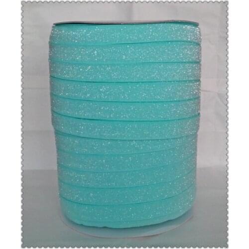 50yards/lot) Non - stretch 1.5" Frosted Aqua Glitter Ribbon