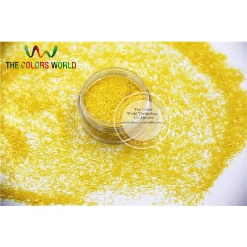TCH302 0.2*3mm Size Solvent Resistant Mate Lemon Yellow Colors Tinsel Bar Strip shape glitter for nail art and other deco