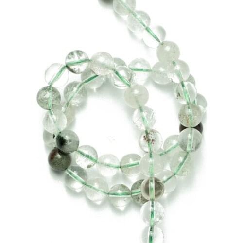 Wholesale Green Natural Phantom Quartz Crystal Beads Stone Loose Beads for Jewelry Making 6 8 10mm Necklace Bracelet DIY