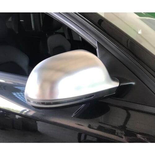 Car Mirror Cover For Audi A4 B8 09-12 A3 A5 A6 Q3 Matte Chrome Silver Rearview Mirror Cover Protection Cap Car Styling