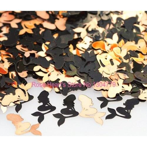 Black metal nail foil sticker decals 3d nail art decoration tools Mermaid design