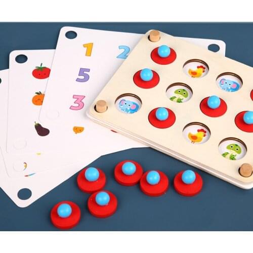 Wooden Memory Matching Game Chess Board for Toddlers Baby First Montessori Learning Toy Play Stacks Educational Training Game