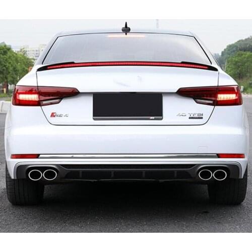 FOR Audi A4 CAR Trunk Spoiler Wing High Quality ABS Material Rear Lip Long Led Lights Tail Fin A4 B9 Accessories 2017-20