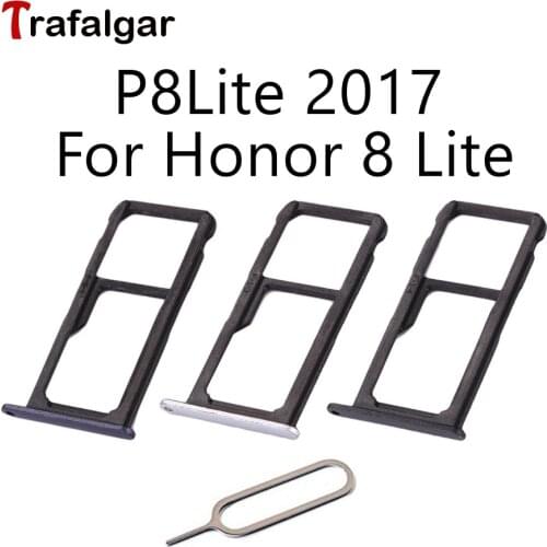 For Huawei P8 Lite 2017 SIM Card Tray Holder Micro SD Slot Socket Adapter For Huawei Honor 8 Lite Sim Tray Gold/Silver/Blue