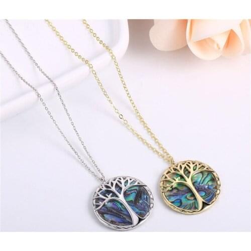 Classic Shell tree of life pendant necklace Fashion women Gold Sliver Color Chain Necklaces For girls Jewelry Gifts