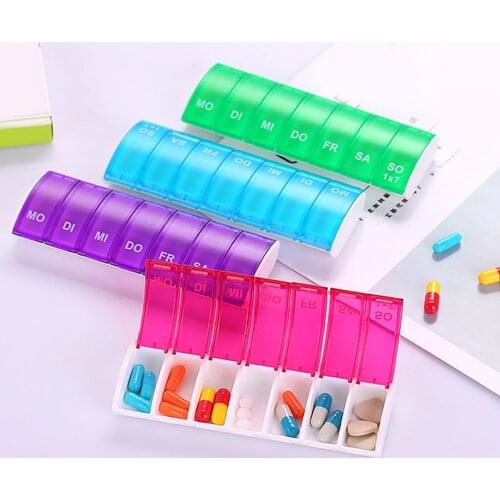 Weekly Pill Box Travel Medicine Storage Portable Pill Case Organizer Drug Container Tablet Dispenser Plastic Independent Lattice
