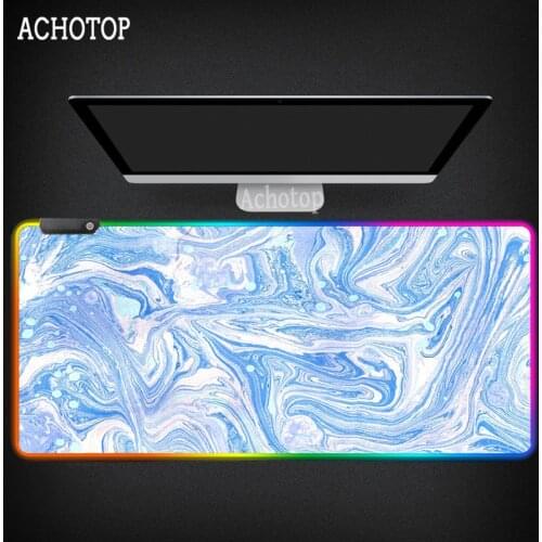 Marble Office Desk Mat RGB Office Tools Desktop Square Mousepad Rubber Gaming XXL Mouse Pad Computer LED Light Gaming Mouse Pads