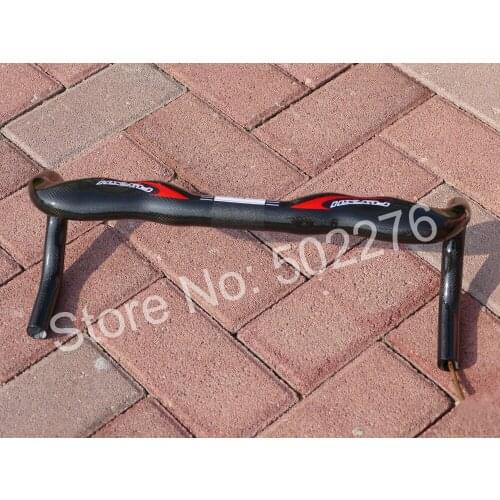 RED WHITE - Carbon Bicycle Handlebar 31.8 400mm 420mm 440mm For Road / Racing / Cyclocross Bike